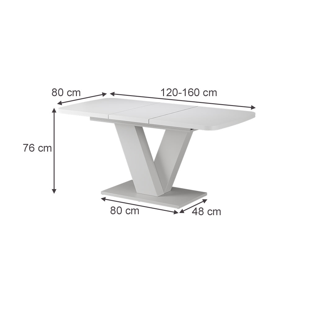 Vicco tavolo da pranzo allungabile Bianco/bianco 120 x 80 cm 2 parti