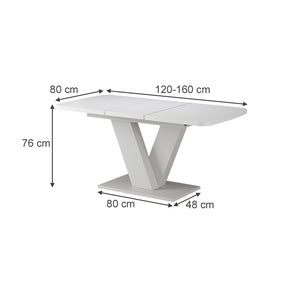 Vicco tavolo da pranzo allungabile Bianco/bianco 120 x 80 cm 2 parti
