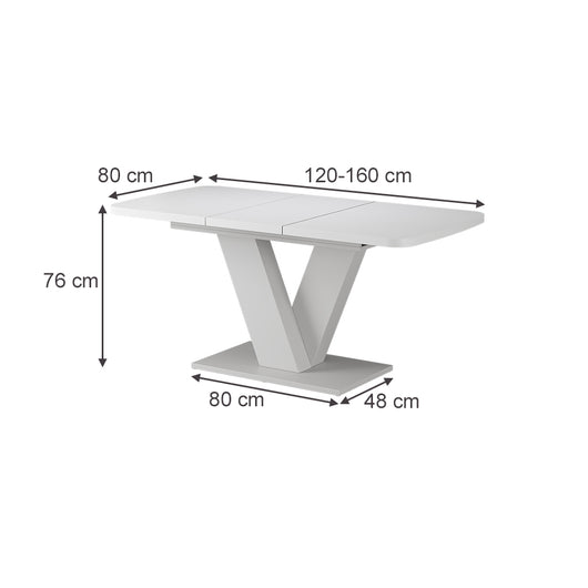 Vicco tavolo da pranzo allungabile Bianco/bianco 120 x 80 cm 2 parti