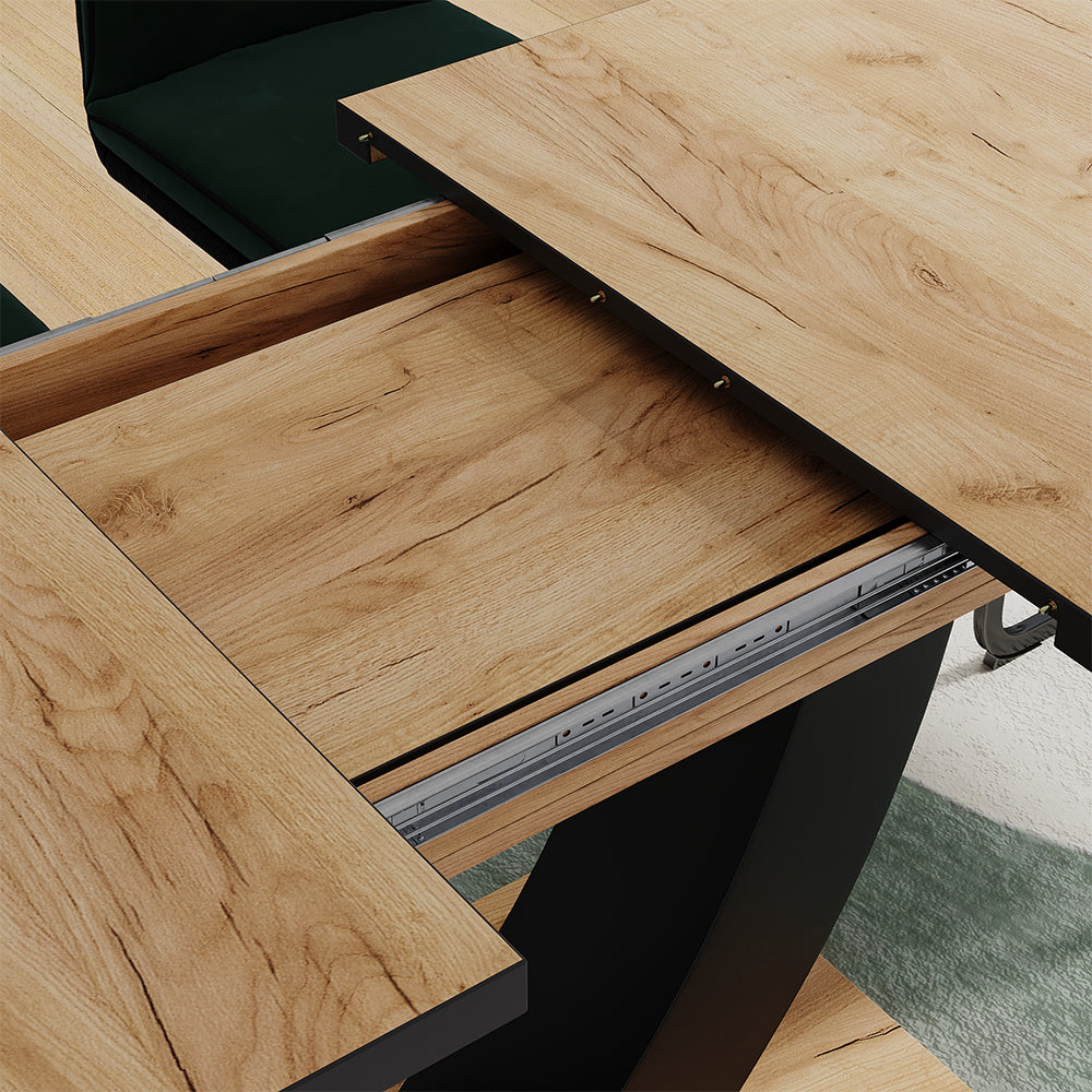 Vicco tavolo da pranzo allungabile Nero/quercia 120 x 80 cm Estensibile