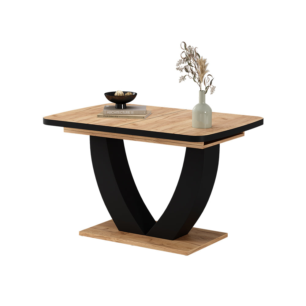 Vicco tavolo da pranzo allungabile Nero/quercia 120 x 80 cm Estensibile