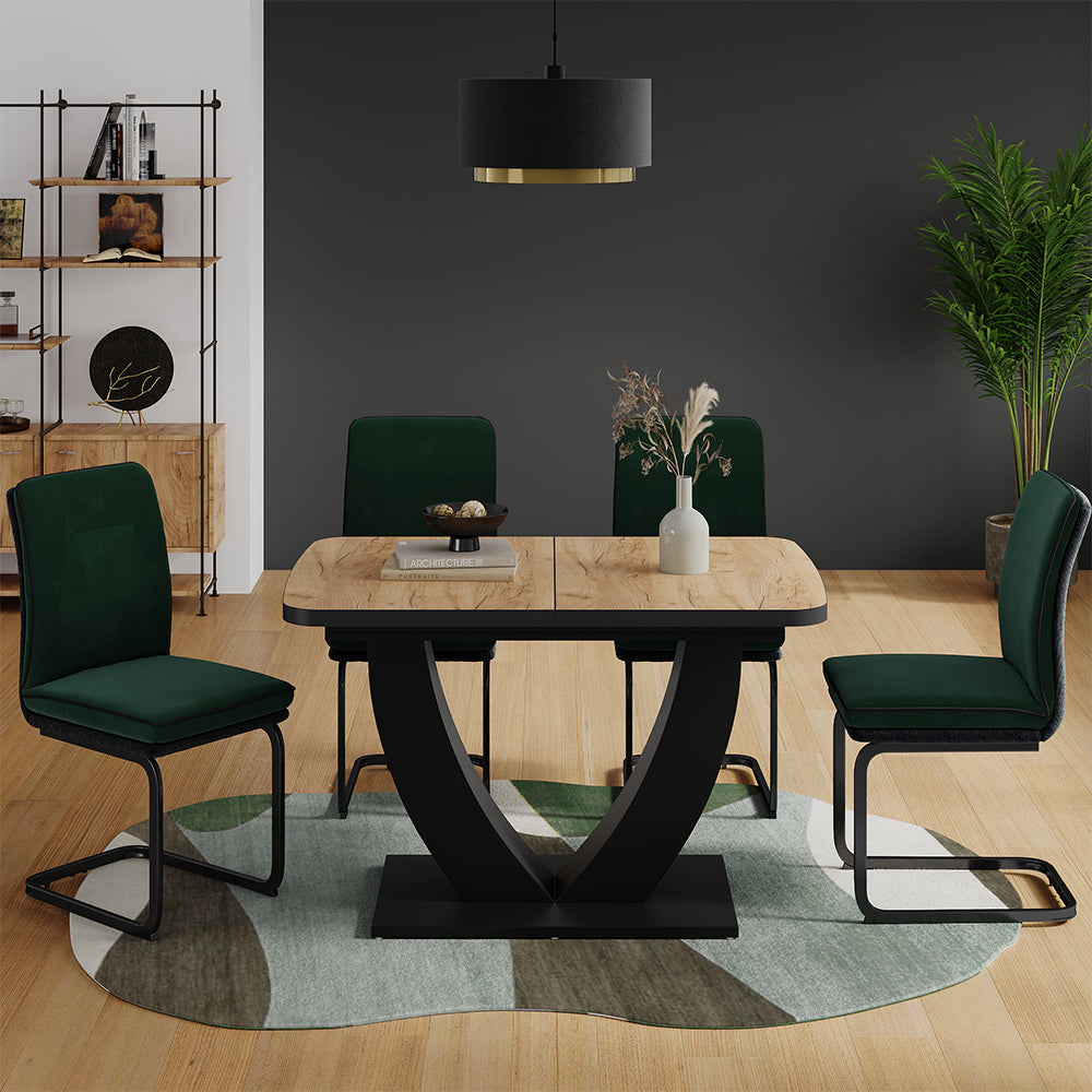 Vicco tavolo da pranzo allungabile Rovere Goldkraft/nero 120 x 80 cm Estensibile