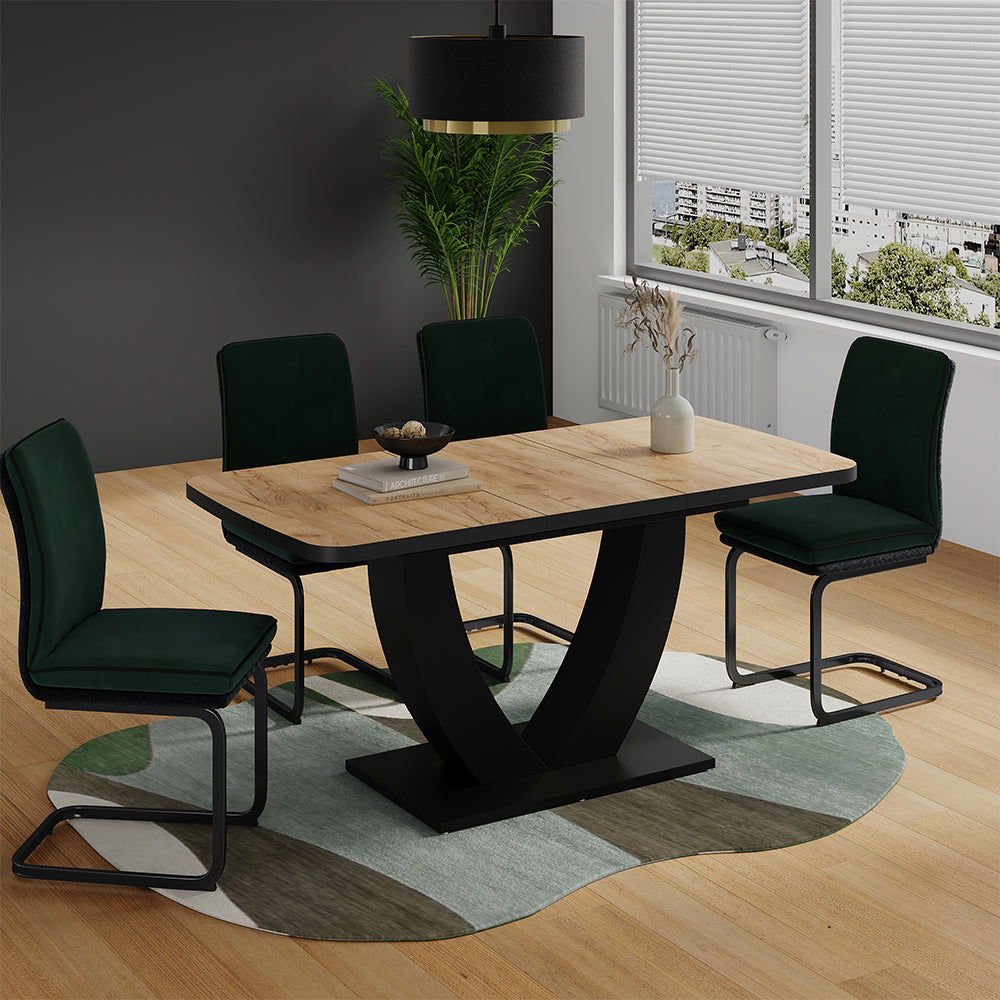 Vicco tavolo da pranzo allungabile Rovere Goldkraft/nero 120 x 80 cm Estensibile