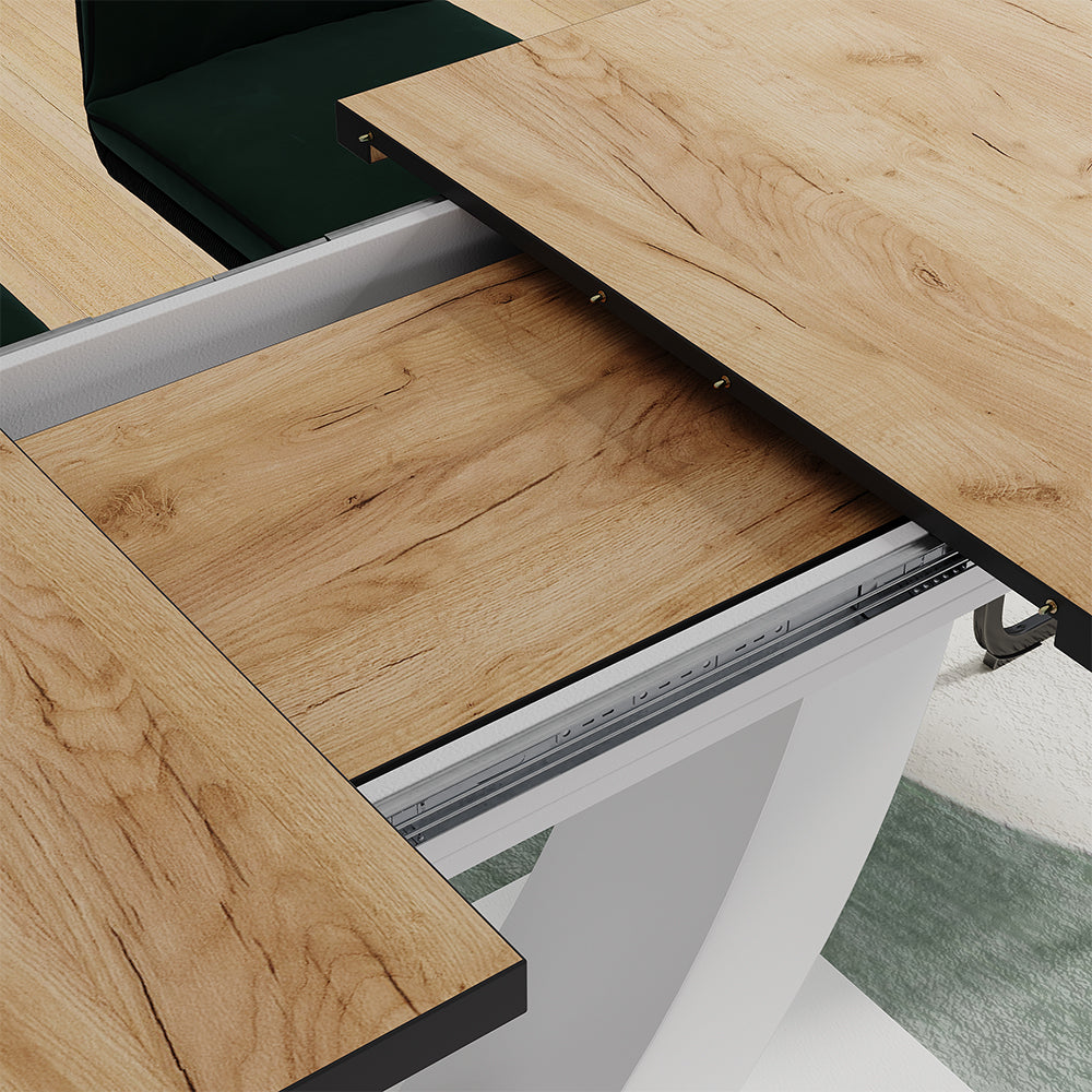 Vicco tavolo da pranzo allungabile Quercia dorata/bianco 120 x 80 cm Estensibile