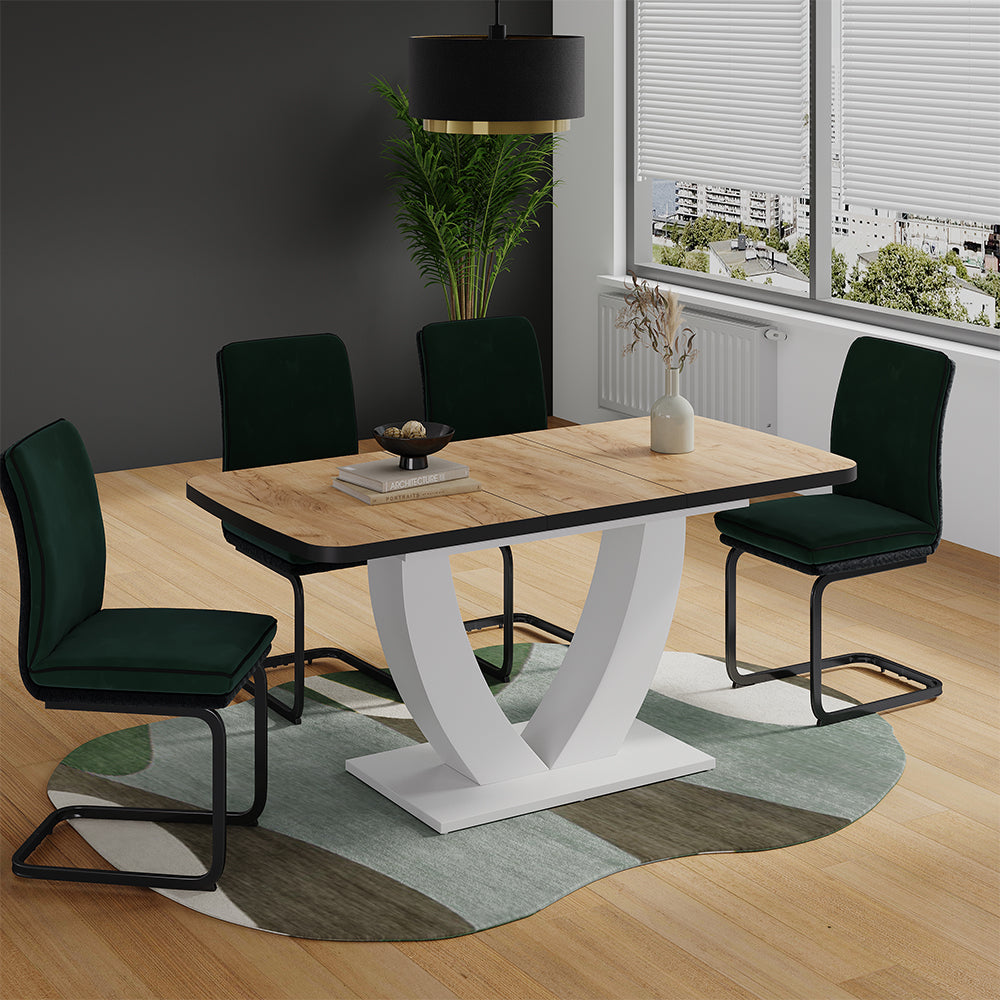 Vicco tavolo da pranzo allungabile Quercia dorata/bianco 120 x 80 cm Estensibile