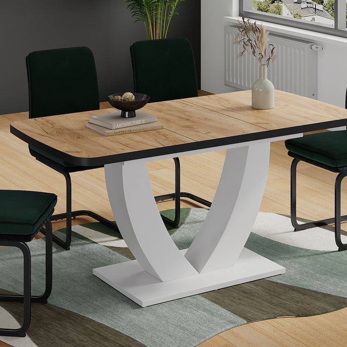 Vicco tavolo da pranzo allungabile Quercia dorata/bianco 120 x 80 cm Estensibile