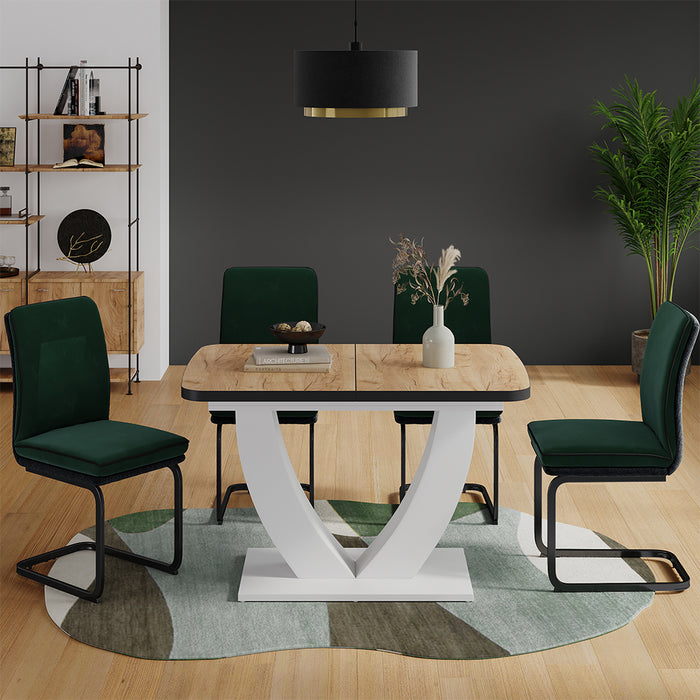 Vicco tavolo da pranzo allungabile Quercia dorata/bianco 120 x 80 cm Estensibile