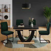 Vicco tavolo da pranzo allungabile Rovere nero/oro 120 x 80 cm Estensibile