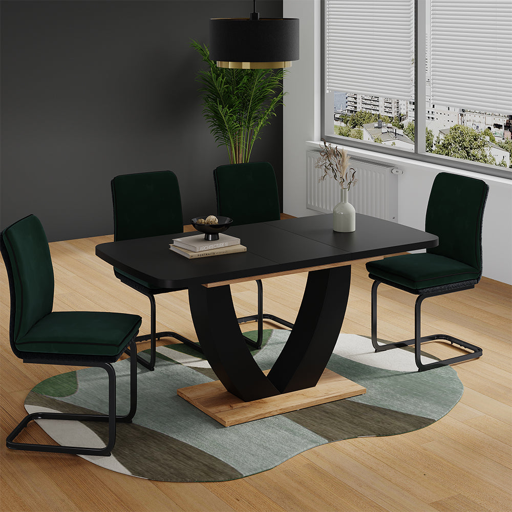 Vicco tavolo da pranzo allungabile Rovere nero/oro 120 x 80 cm Estensibile