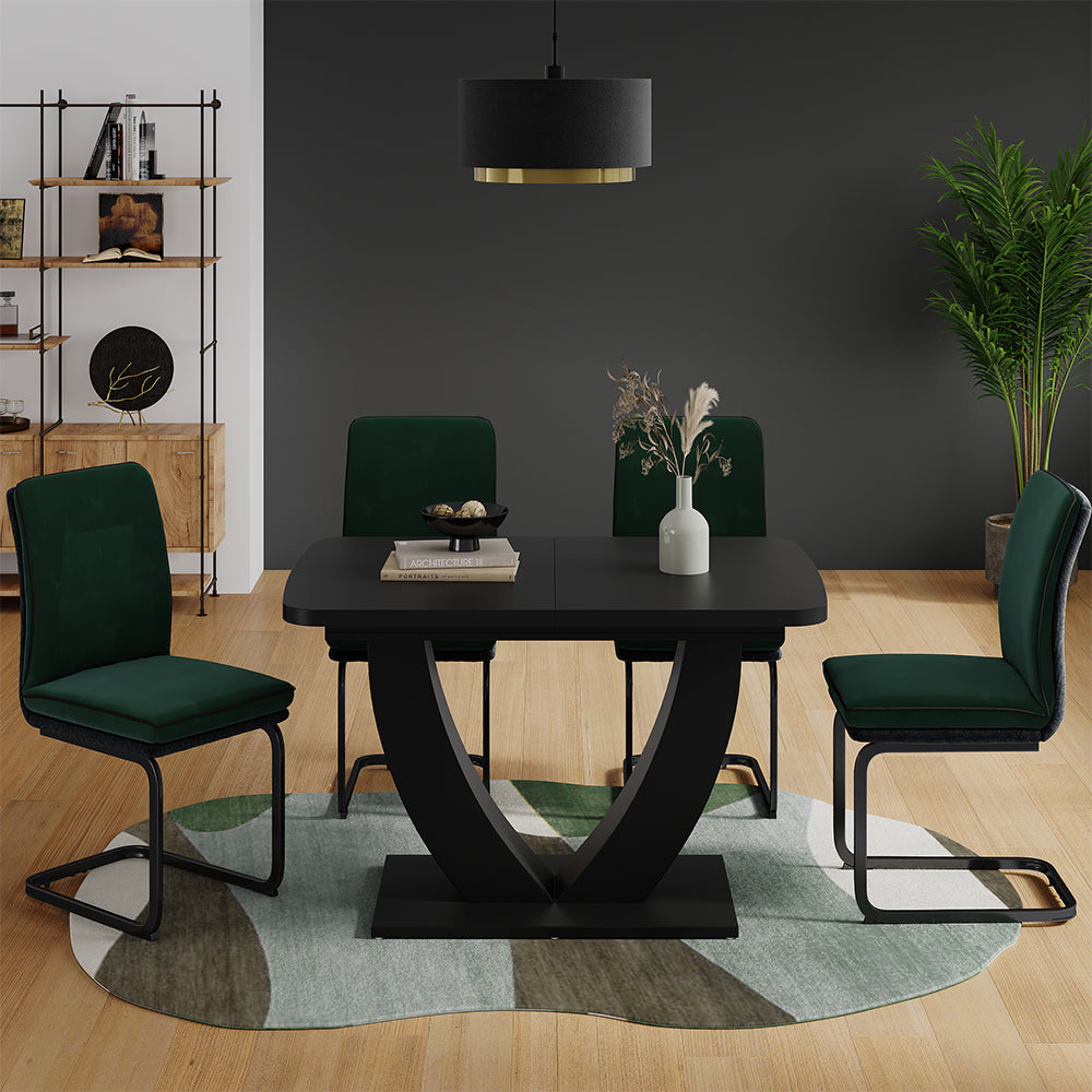 Vicco tavolo da pranzo allungabile Nero 120 x 80 cm Estensibile