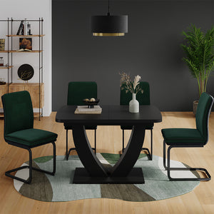 Vicco tavolo da pranzo allungabile Nero 120 x 80 cm Estensibile