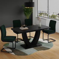 Vicco tavolo da pranzo allungabile Nero 120 x 80 cm Estensibile