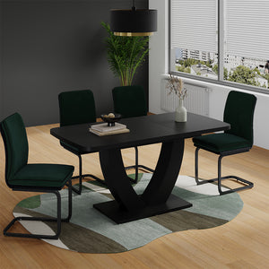 Vicco tavolo da pranzo allungabile Nero 120 x 80 cm Estensibile