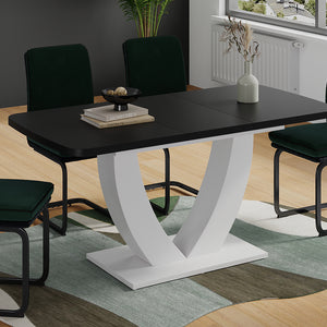 Vicco tavolo da pranzo allungabile Nero/bianco 120 x 80 cm Estensibile