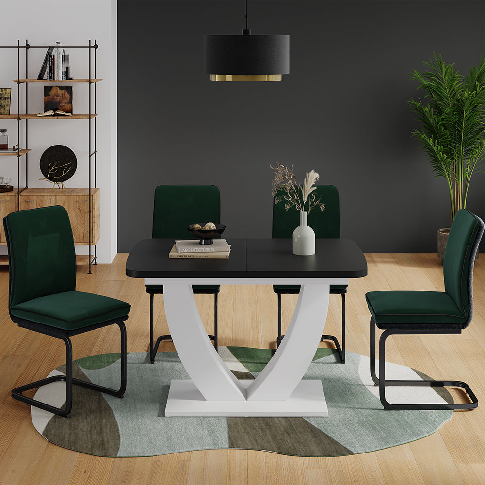 Vicco tavolo da pranzo allungabile Nero/bianco 120 x 80 cm Estensibile