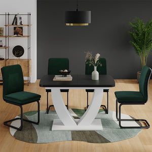 Vicco tavolo da pranzo allungabile Nero/bianco 120 x 80 cm Estensibile