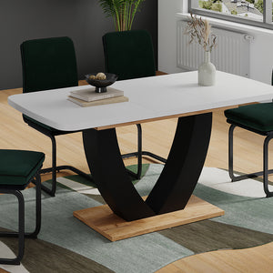 Vicco tavolo da pranzo allungabile Rovere bianco/dorato 120 x 80 cm Estensibile