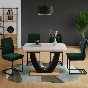 Vicco tavolo da pranzo allungabile Rovere bianco/dorato 120 x 80 cm Estensibile