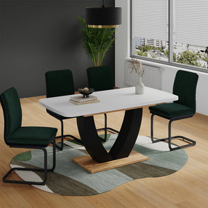 Vicco tavolo da pranzo allungabile Rovere bianco/dorato 120 x 80 cm Estensibile