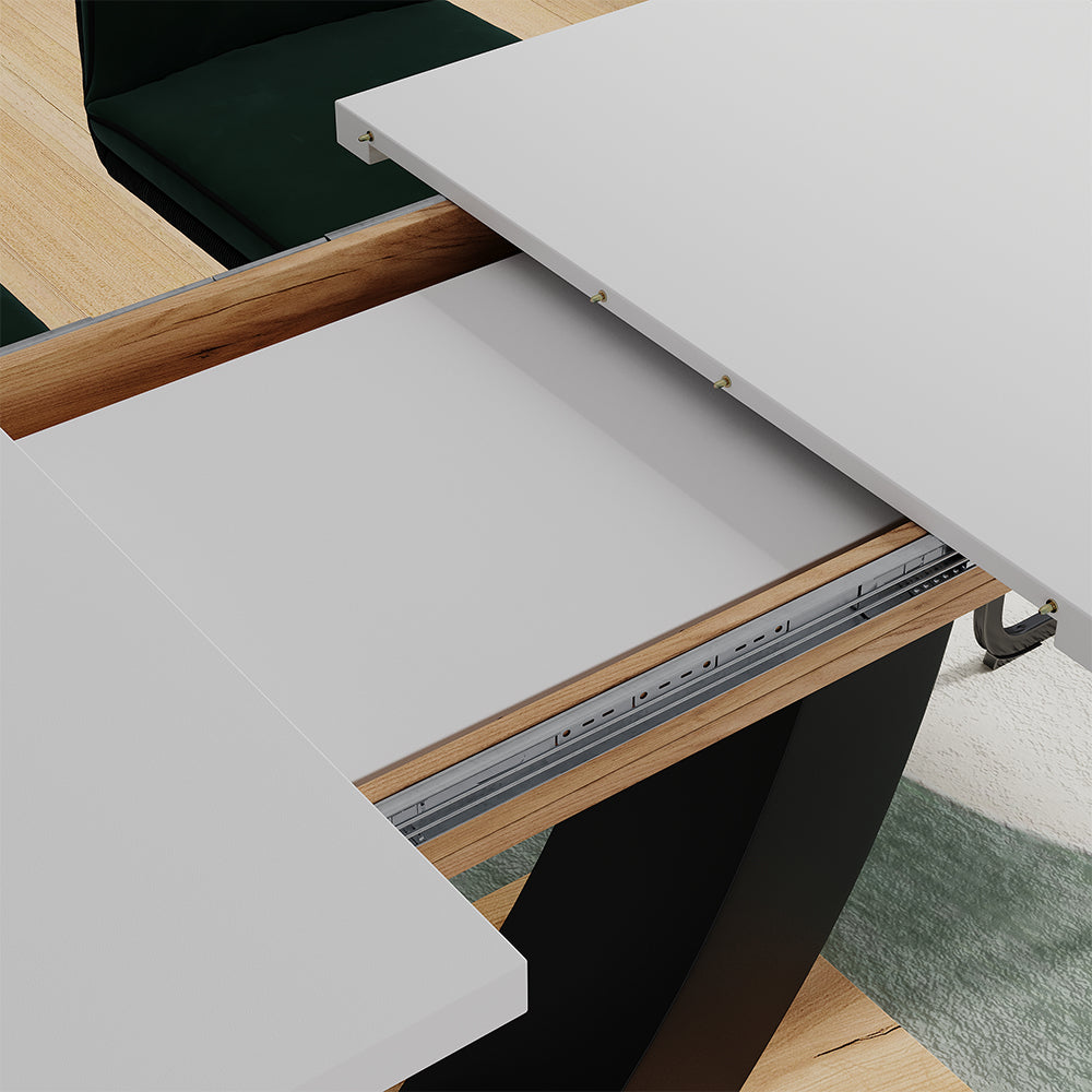 Vicco tavolo da pranzo allungabile Rovere bianco/dorato 120 x 80 cm Estensibile