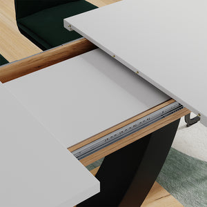 Vicco tavolo da pranzo allungabile Rovere bianco/dorato 120 x 80 cm Estensibile