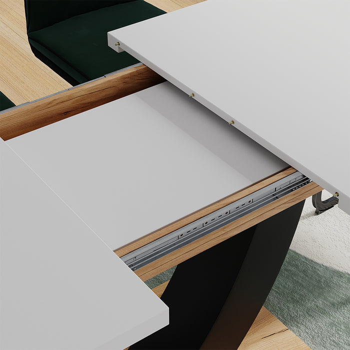 Vicco tavolo da pranzo allungabile Rovere bianco/dorato 120 x 80 cm Estensibile