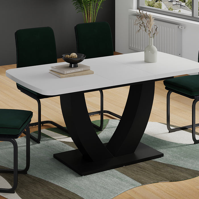 Vicco tavolo da pranzo allungabile Bianco/nero 120 x 80 cm Estensibile