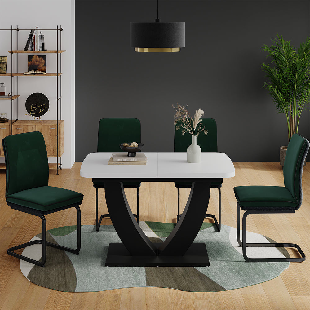 Vicco tavolo da pranzo allungabile Bianco/nero 120 x 80 cm Estensibile