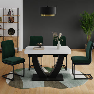 Vicco tavolo da pranzo allungabile Bianco/nero 120 x 80 cm Estensibile