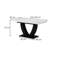 Vicco tavolo da pranzo allungabile Bianco/nero 120 x 80 cm Estensibile