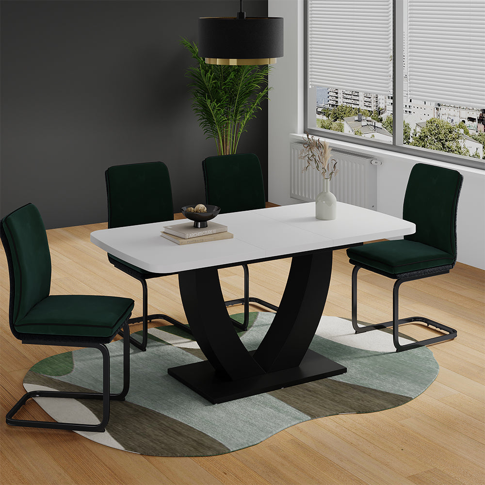 Vicco tavolo da pranzo allungabile Bianco/nero 120 x 80 cm Estensibile