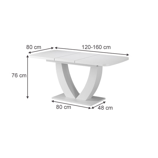 Vicco tavolo da pranzo allungabile Bianco 120 x 80 cm Estensibile