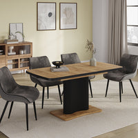 Vicco tavolo da pranzo allungabile Rovere nero/oro 120 x 80 cm Estensibile