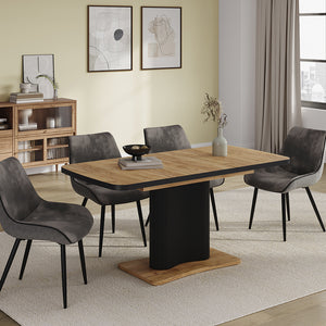 Vicco tavolo da pranzo allungabile Rovere nero/oro 120 x 80 cm Estensibile