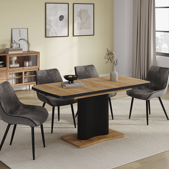 Vicco tavolo da pranzo allungabile Rovere nero/oro 120 x 80 cm Estensibile