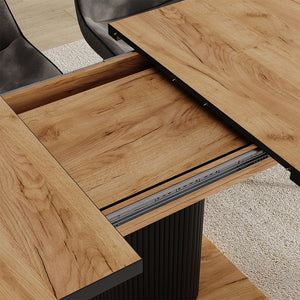 Vicco tavolo da pranzo allungabile Rovere nero/oro 120 x 80 cm Estensibile