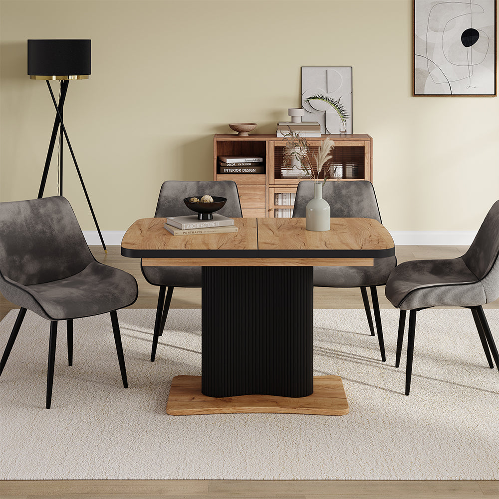 Vicco tavolo da pranzo allungabile Rovere nero/oro 120 x 80 cm Estensibile