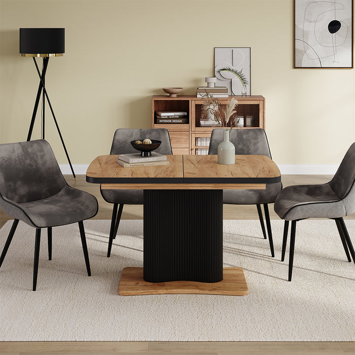 Vicco tavolo da pranzo allungabile Rovere nero/oro 120 x 80 cm Estensibile