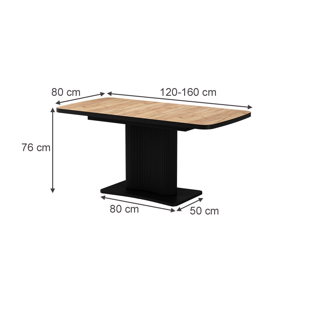 Vicco tavolo da pranzo allungabile Rovere Goldkraft/nero 120 x 80 cm estensibile