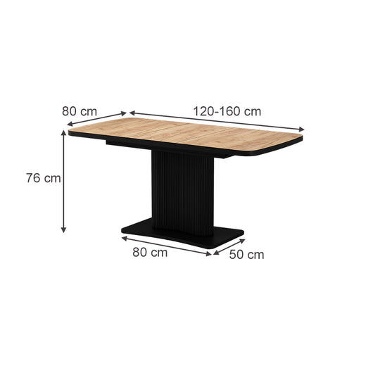 Vicco tavolo da pranzo allungabile Rovere Goldkraft/nero 120 x 80 cm estensibile