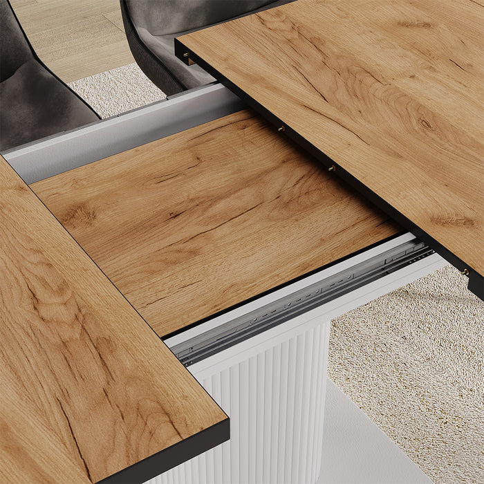 Vicco tavolo da pranzo allungabile Nero/bianco 120 x 80 cm estensibile