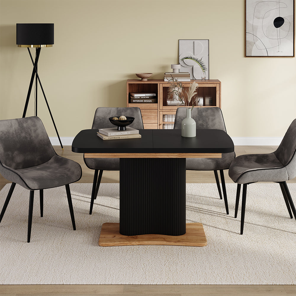 Vicco tavolo da pranzo allungabile Nero/quercia 120 x 80 cm estensibile