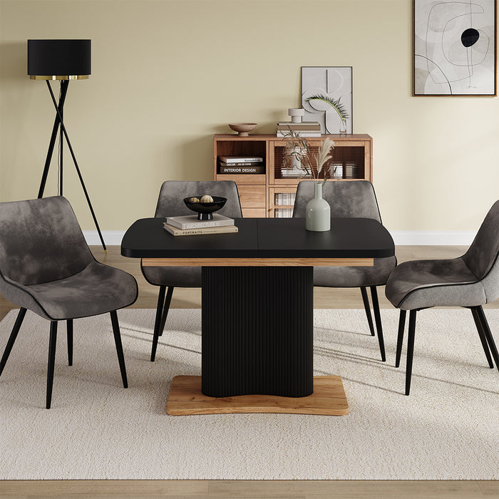 Vicco tavolo da pranzo allungabile Nero/quercia 120 x 80 cm estensibile