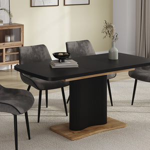 Vicco tavolo da pranzo allungabile Nero/quercia 120 x 80 cm estensibile