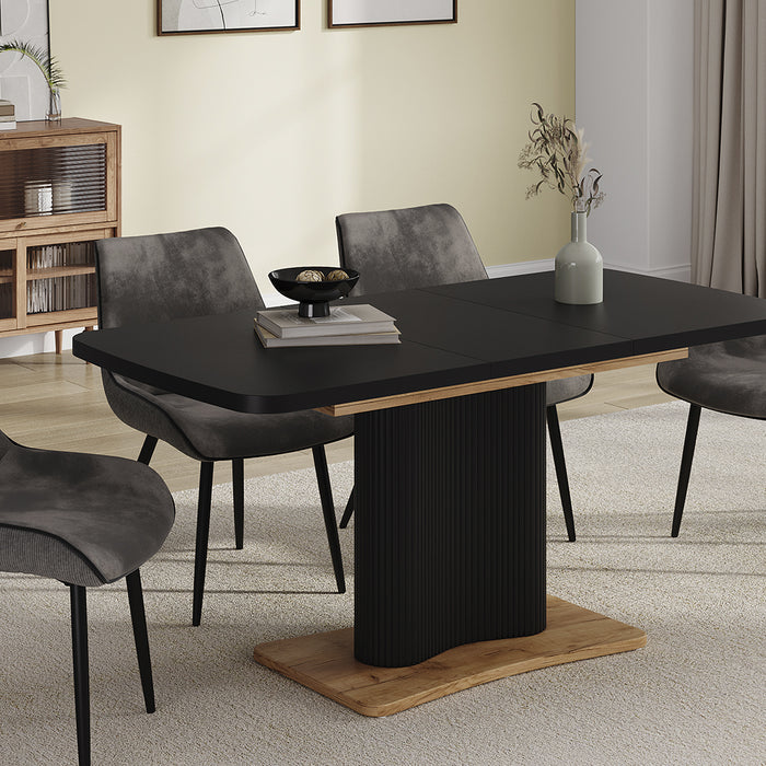 Vicco tavolo da pranzo allungabile Nero/quercia 120 x 80 cm estensibile