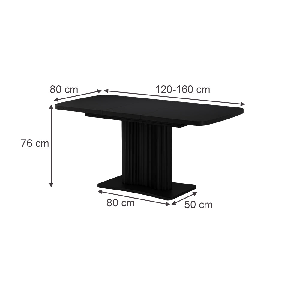 Vicco  Nero 120 x 80 cm estensibile