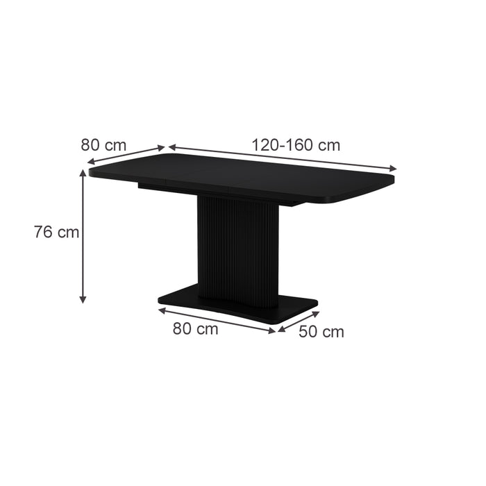 Vicco  Nero 120 x 80 cm estensibile