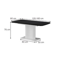 Vicco tavolo da pranzo allungabile Nero/bianco 120 x 80 cm estensibile