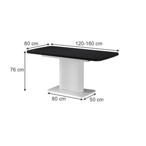 Vicco tavolo da pranzo allungabile Nero/bianco 120 x 80 cm estensibile