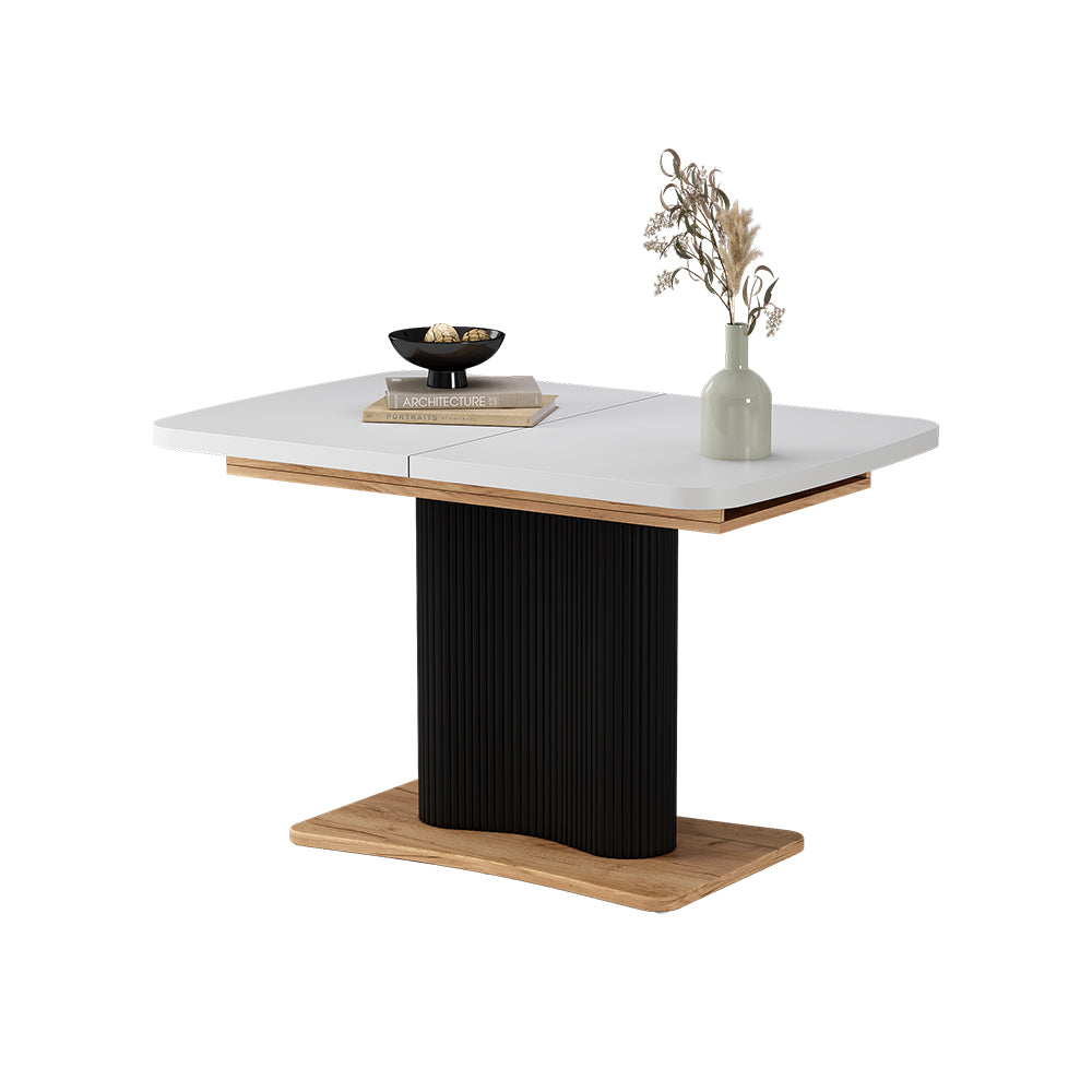 Vicco tavolo da pranzo allungabile Rovere bianco/dorato 120 x 80 cm estensibile